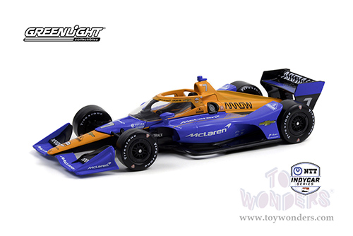 Greenlight - NTT IndyCar Series - #7 Felix Rosenqvist / Arrow McLaren SP, McLaren (Road Course Configuration) (2021, 1/18 scale diecast model car, Orange/Blue) 11123